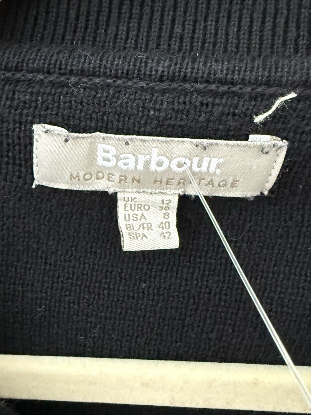 Barbour Noelle Knitted Cardigan Black Sz 8 - Picture 5 of 6